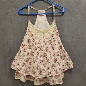 Miss Selfridge Strappy‎ Summer Top Women Size 6 Floral Lace Layered Cottagecore